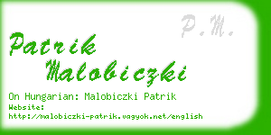 patrik malobiczki business card